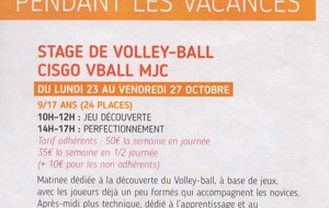 STAGE VACANCES OCTOBRE